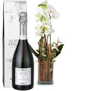 Zauberei (Orchidee mit Vase) und Prosecco Albino Armani DOC (75cl)
