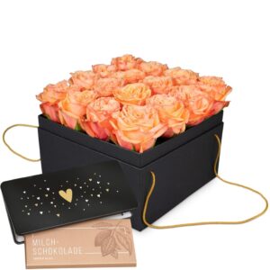 Blumenbox «Marseille» (20 cm) und Schoggi-Tafel «Heart»