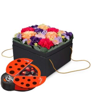 Blumenbox «Amsterdam» (20 cm) mit Schoggi-Glückskäfer