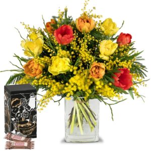 Strauss zum Tag der Frau mit Minor Split in trendiger Geschenkbox