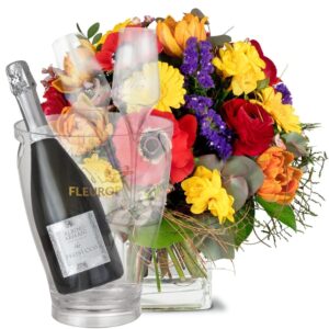 Happy mit Prosecco Albino Armani DOC (75 cl), inkl. Eiskühler und zwei Flûte-Gläser