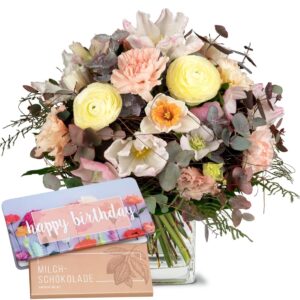 Lovely Pastel mit Schoggi-Tafel «Happy Birthday»