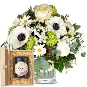 Romantischer Frühlingsstrauss mit Schweizer Blütenhonig