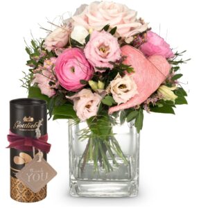 Schmetterlinge im Bauch (mit Herz) und Gottlieber Cacaomandeln mit «Thank You»-Anhänger