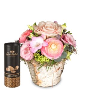 Süsses Frühlingskörbchen mit Gottlieber Cacaomandeln